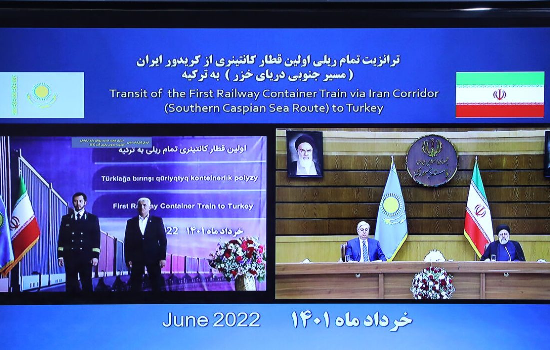 ترانزیت تمام ریلی نخستین قطار کانتینری قزاقستان از مسیر ایران آغاز شد